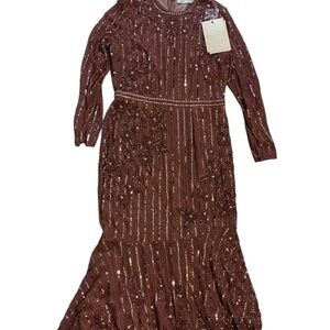 Mac Duggal Brown Sequin Gown